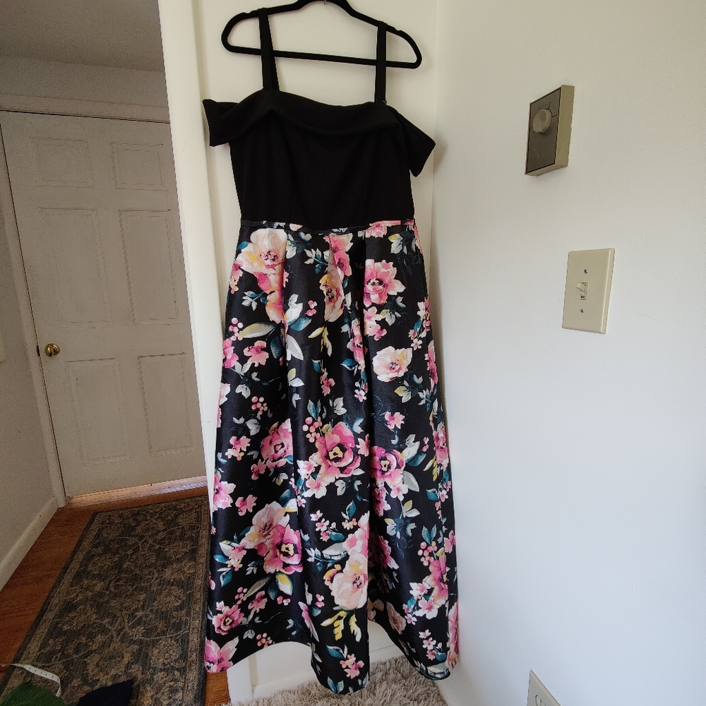 Sangria Floor Length Floral Dress